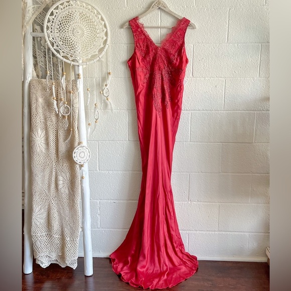 NWT Free People X Brenda Knight Laced Maxi Slip Dress - Picture 1 of 16
